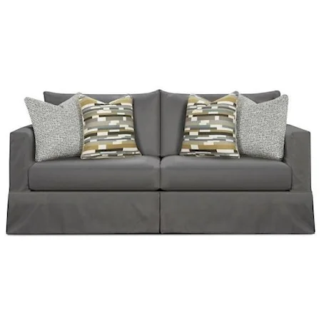 Contemporary Slip Cover Sofa in Performance Fabric